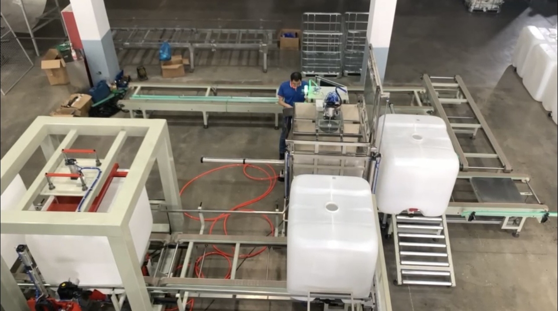 IBCグリッドケージフレーム 自動生産ライン,完全自動 IBCタンク漏れ検査マシンライン